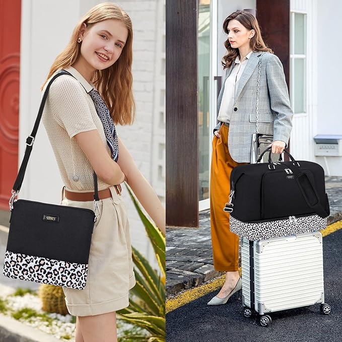 Travel Weekender Bag for Women, 21" Overnight Bag with Shoe Compartment 50L Large Travel Duffel Bag Carry On Tote for Weekend, Overnight, Business Trips, Water Resistant
