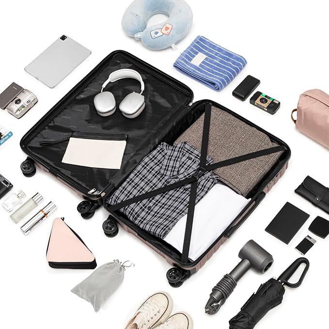 Luggage Sets 5 Piece Suitcases with Wheels, Suitcase Set ABS Hard Case Luggage with Spinner Wheels Durable Travel Luggage