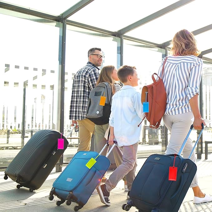 50 Pack Luggage Tags for Suitcases, Airplane Travel Essentials for Flying, International Travel Must Haves, and Luggage Accessories by Sodsay