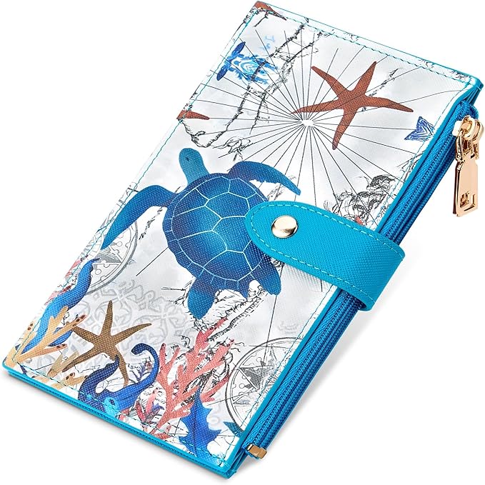 Travelambo RFID Wallet Women Large Size Bifold Multi Card Wallet Case with Zipper Pocke Credit Card Holder for Women