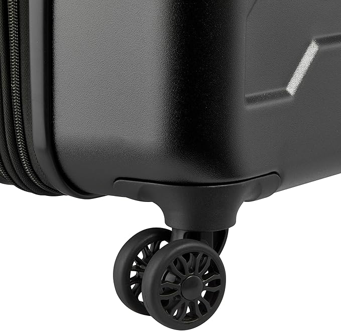 Jeep JH004C Hardside Expandable Luggage with Spinner Wheels, Black, Checked-Medium 24 Inch