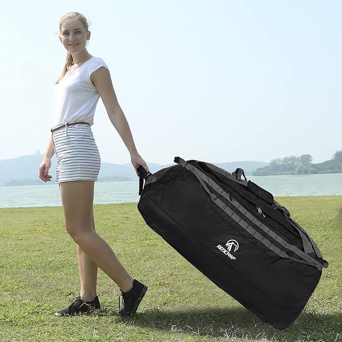 REDCAMP 85L/120L/140L Foldable Duffle Bag with Wheels, Large Travel Duffel Bag