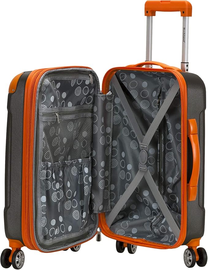 Rockland London Hardside Spinner Wheel Luggage, Charcoal, Carry-On 20-Inch