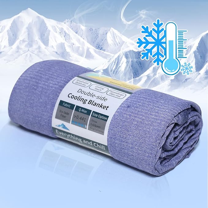 Ailemei Direct Cooling Throw Blanket for Hot Sleepers, Double Sided Cold Effect, Lightweight Breathable Summer Bed Blankets for Night Sweats,50"x60"