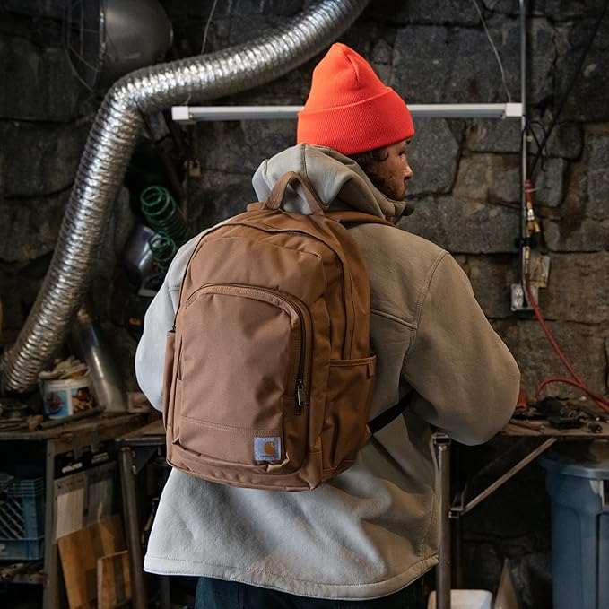 Carhartt 25L Classic Laptop Backpack, Durable Water-Resistant Pack W/ 15" Laptop Sleeve and Multiple Organizational Compartments, PFAS Free, Black