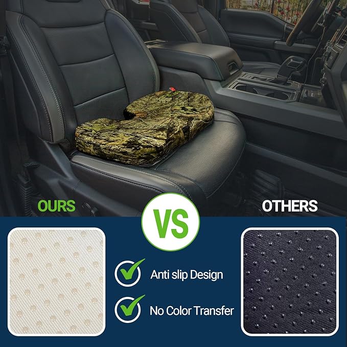 Season Guard Tailbone Pain Relief Office Chair Seat Cushion, Memory Foam Gel Seat Cushion for Sciatica Pain Relief with Washable Cover, Butt Cushion for Long Sitting, Velvet, Mossy Oak