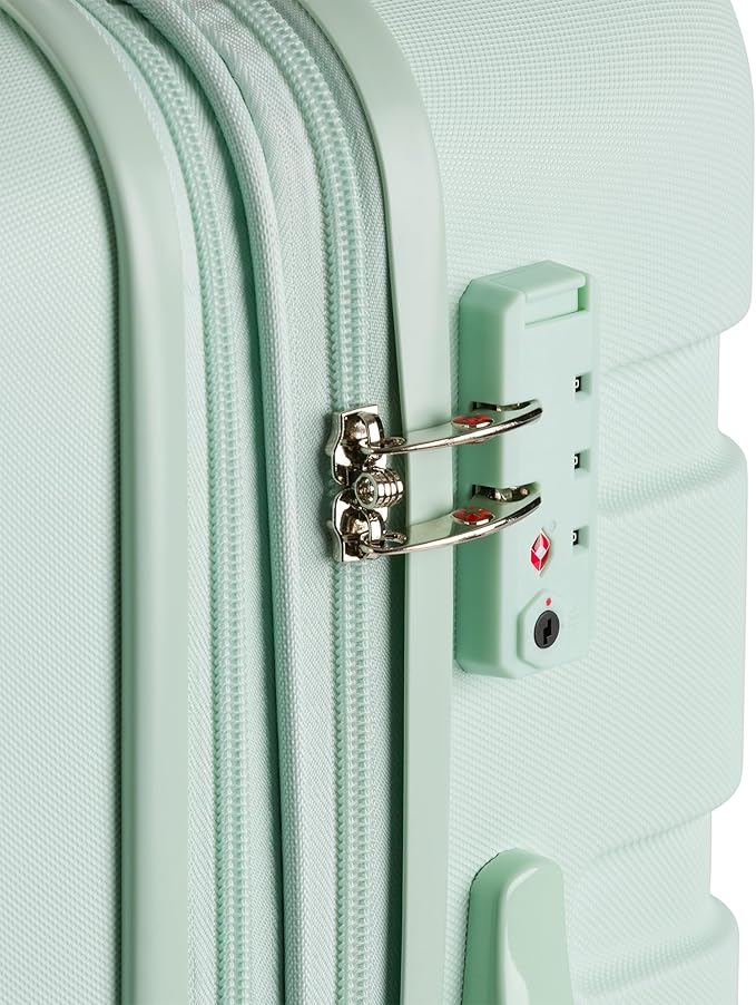 SwissGear 7366 Signature Hardside Expandable Luggage with Spinner Wheels, TSA Lock, Clearly Aqua, Checked-Medium 23-Inch