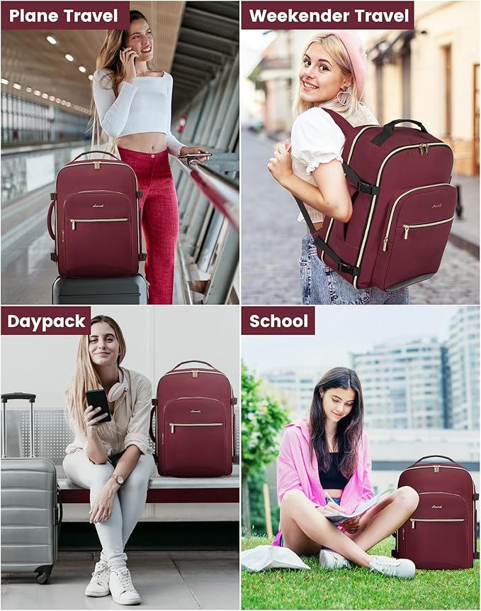 LOVEVOOK 40L Travel Backpack for Women Men,Waterproof Airline Approved Carry On Luggage Travel Essentials,TSA Carry On Backpack Personal Item Travel Bag Suitcase Weekender Traveling with Packing Cubes