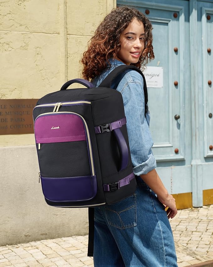 LOVEVOOK 40L Travel Backpack Carry on Flight Approved, Personal Item Bag with 3 Packing Cubes, Travel Backpack for Women Fits 17" Laptop, Water-resistant Carry On Bag for Airplanes