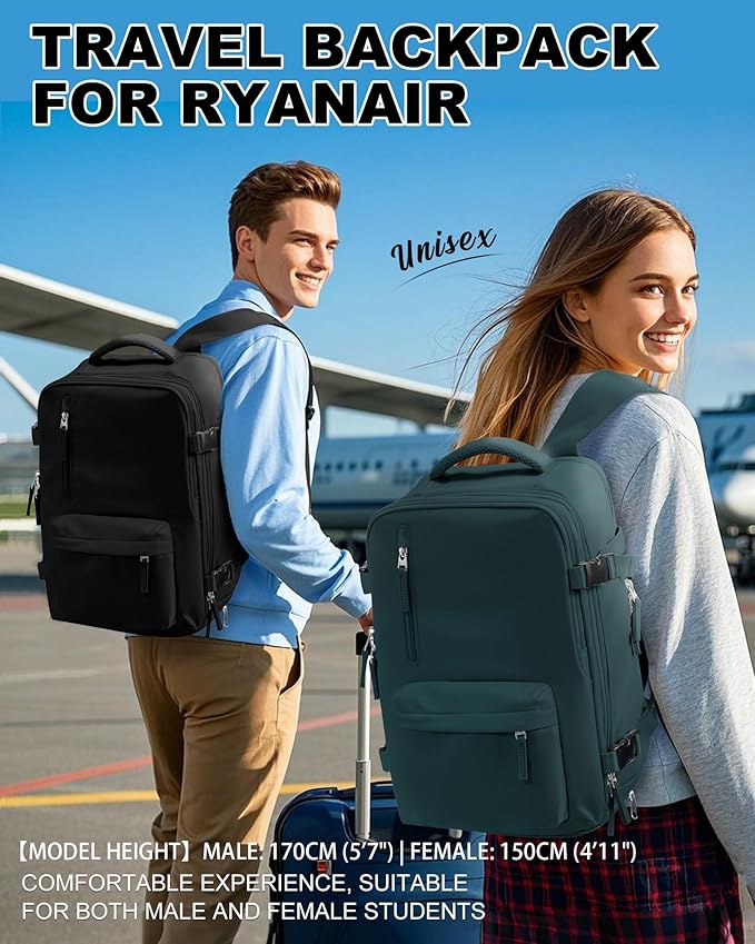 WONHOX Large Travel Backpack Carry on Flight Approved Laptop Work Business Backpack for Women Men Mochila de Viaje