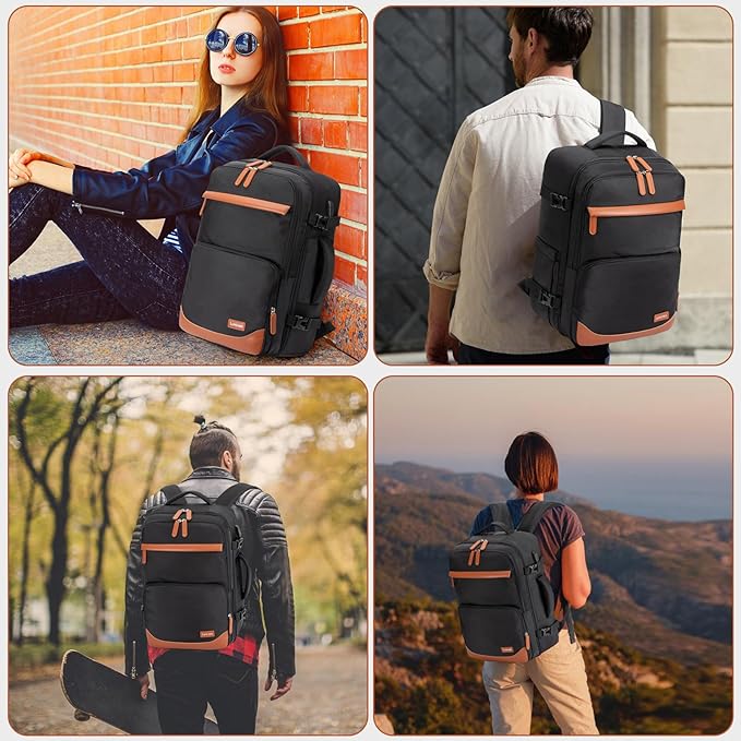 50L Travel Backpack, Water-Resistant Carry On Backpack for Men Women, Business Laptop Backpack for Trips & Commutes, Fits 18 Inch Laptop