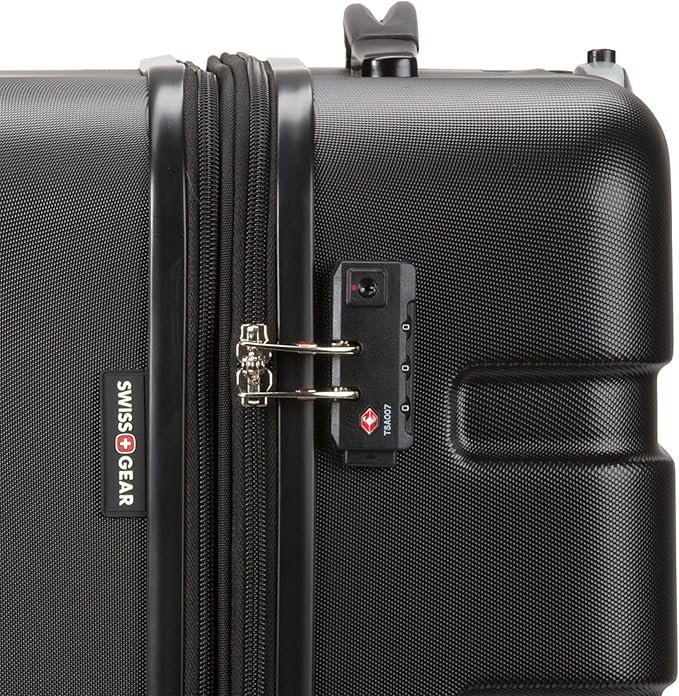 SwissGear 7366 Signature Hardside Expandable Luggage with Spinner Wheels, TSA Lock, Black, Checked-Large 27-Inch