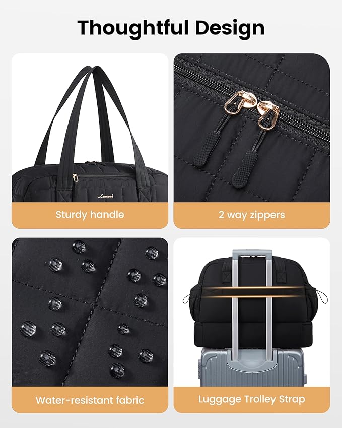LOVEVOOK Large Travel Duffle Bag,Weekender Bags For Women with Shoe Compartment,Puffer Carry On Bags For Airplanes,Hospital Bag for Labor and Delivery,Overnight Bag With Toiletry Bag,Gym Tote Bag