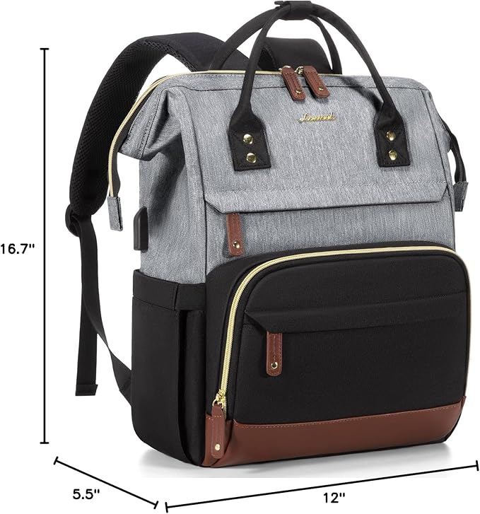 LOVEVOOK Laptop Backpack for Women, 15.6 Inch Work Business Backpacks Purse With Large Capacity, Waterproof Nurse Bag College Bookbag for School, Waterproof Casual Daypack for Travel