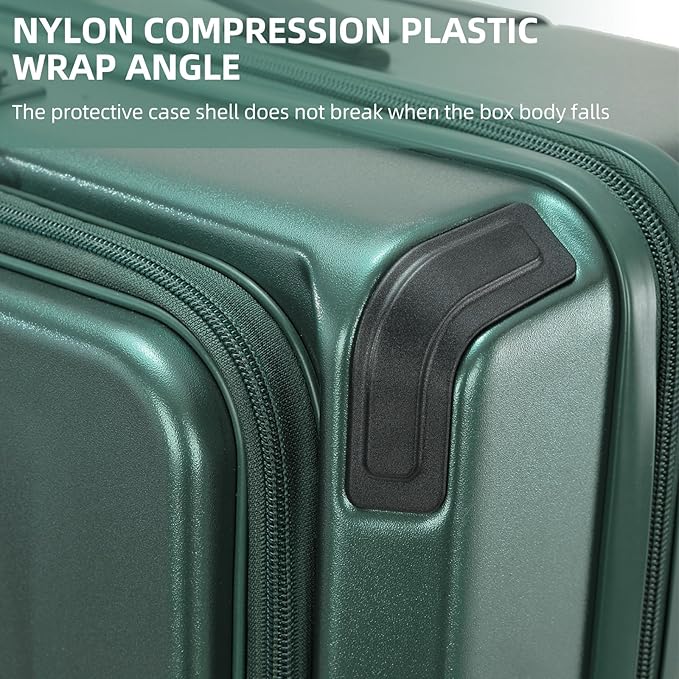 Carry On Luggage, 20Inch & 29 Inch Top Opening Airline Approved ABS+PC Hard Shell Suitcases with Silent Wheels, TSA Lock,Front Pocket and Wet-dry Separated Six-piece Set