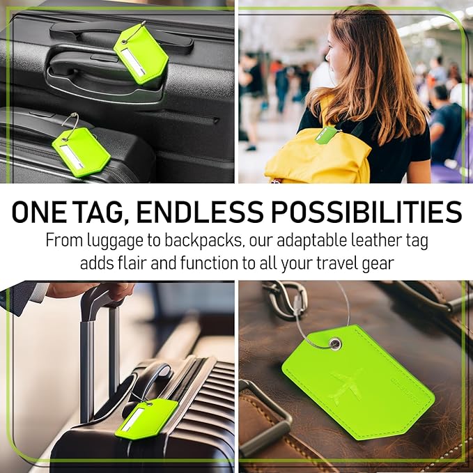 Untethered 4-Pack Luggage Tag Set | Durable Luggage Tags for Suitcases & Travel Bags | Bag Tag & Name ID Identifiers | Suitcase Tags for Easy Luggage Identification