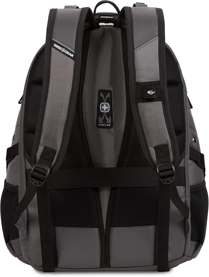 SWISSGEAR 1900 ScanSmart TSA Laptop Backpack Fits 17 Inch Laptop with RFID Protection and Tablet Pocket, Sting Grey Ballistic, 19-Inch