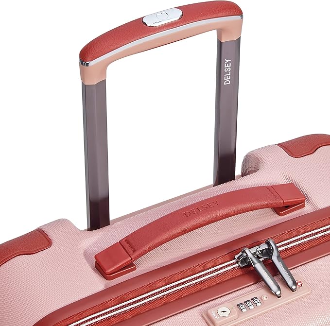DELSEY PARIS Chatelet Air 2.0 Hardside Luggage with Spinner Wheels, Pink, Checked-Medium 24 Inch
