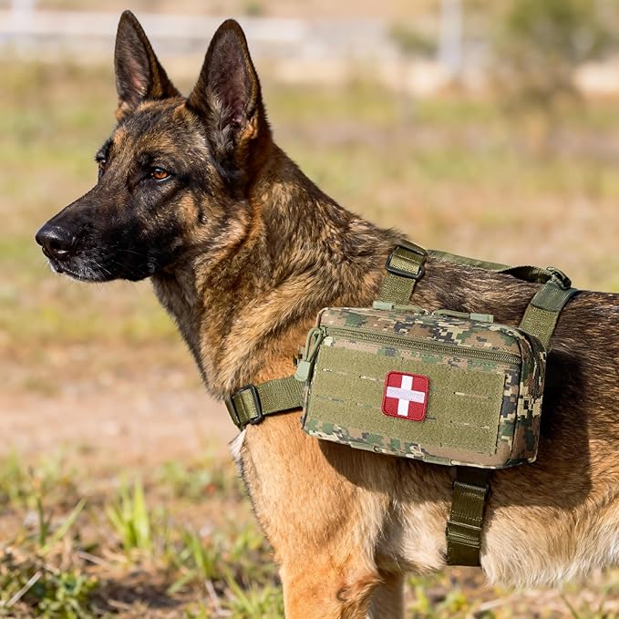 FRTKK Tactical Molle Admin Pouch Utility Laser Cut EDC Tool Pouch Bag Horizontal Modular Pouches Include US Flag Patch and Keychain