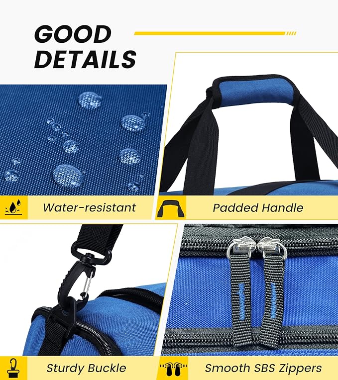 Vorspack Gym Bag for Men - 18 Inches Duffle Bag for Travel Duffel Bag with Shoe Compartment Lightweight Travel Bag for Gym Sports Overnight Weekender - Blue