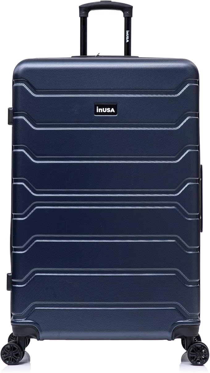 InUSA TREND Luggage with Spinner Wheels | Durable lightweight Hardside Suitcase, Travel Bag with Handle and Trolley | 32-inch Extra-Large Checked luggage | Blue