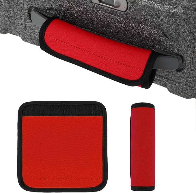 2Pack Luggage Handle Wrap for Suitcase Travel Essential Bright Red Color Soft Luggage Identifiers for Suitcases Neoprene Material Comfortable Suitcase Handle Wraps for Suitcase for Traveling
