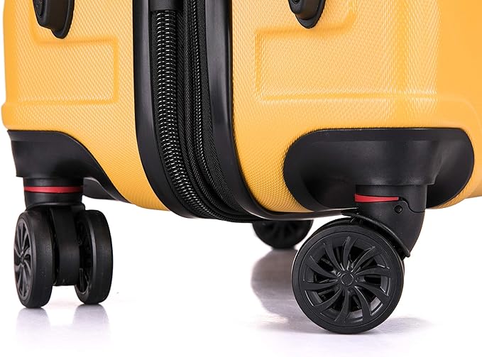 DUKAP ZONIX Luggage with Spinner Wheels | Durable Lightweight Hardside Suitcase, Spacious Travel Bag with Handle and Trolley | 26 Inch Medium Checked Luggage | Mustard