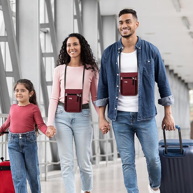 Travel Pouch Neck Wallet Family Passport Holder Organizer Case with RFID Blocking | RFID Blocking