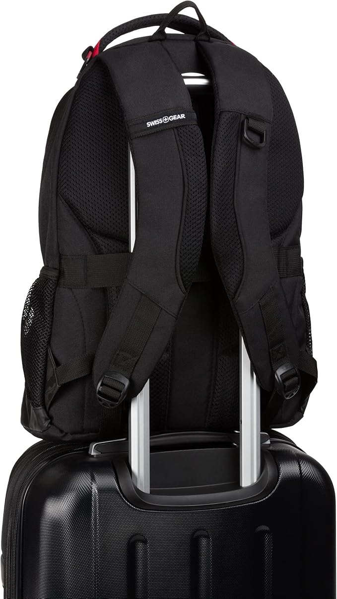 SWISSGEAR Cecil 18-Inch Laptop Backpack Fits 16-Inch Laptop, Travel Daypack with Organizer Pockets, Water Bottle Holders & Padded Straps – Camo Noir