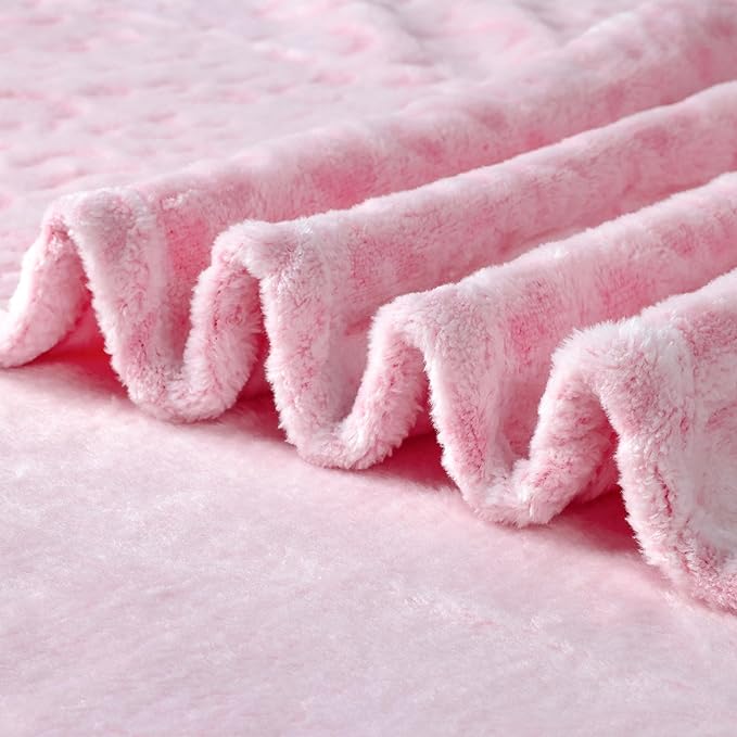 Bnuitland Leopard Print Fleece Flannel Throw Blanket with Storage Pouch,300 GSM Double Sided Cheetah Print Bed Sofa Travel Blanket, Super Soft Fuzzy Fluffy Gift for Adults and Kids, 50x70inch, Pink