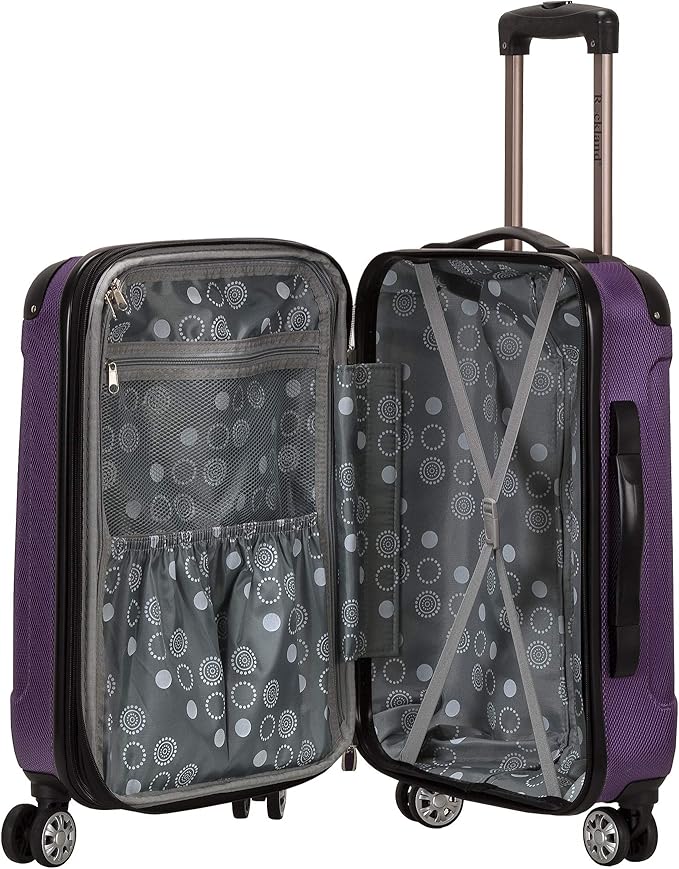Rockland London Hardside Spinner Wheel Luggage, Purple, 3-Piece Set (20/24/28)