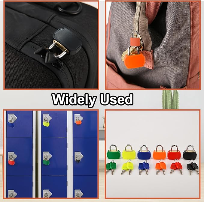 smilixin 12 PCS Suitcase Locks with Keys,Small Luggage Padlocks Metal Padlock with Key,Multicolor Lock Luggage Locks Mini Keyed Padlock for Backpack Boxes Laptop Bag School Gym Locker,28 mm,6 Colors