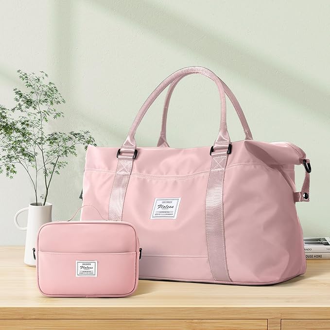 HYC00 Travel Duffel Bag,Carry-on Overnight Weekender Bags for Women,Sports Tote Gym Bag with Wet Pocket