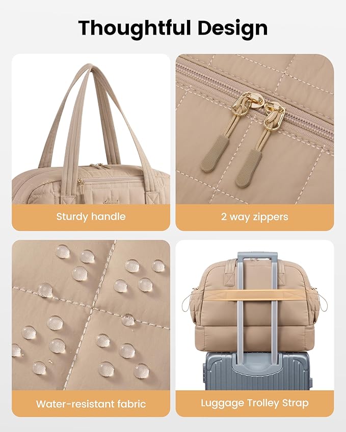 LOVEVOOK Large Travel Duffle Bag,Weekender Bags For Women with Shoe Compartment,Puffer Carry On Bags For Airplanes,Hospital Bag for Labor and Delivery,Overnight Bag With Toiletry Bag,Gym Tote Bag