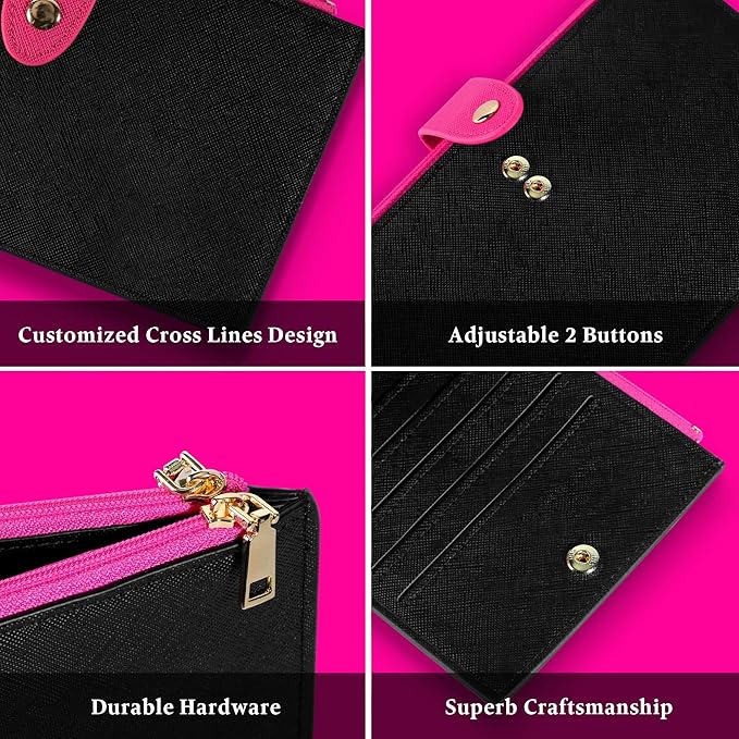 Travelambo RFID Wallet Women Bifold Multi Card Wallet Case with Zipper Pocke Credit Card Holder for Women