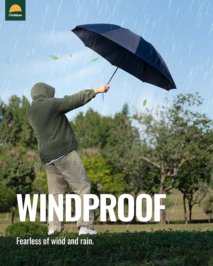 Travel Compact Umbrella Windproof - Portable Automatic Umbrellas for Rain, Inverted Folding Umbrella for Men and Women
