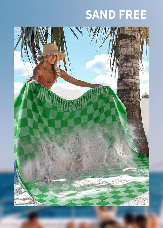 Antfuny Giant Beach Towel Blanket Autumn Outing Stuff for Women & Men Road Trip Camping Gear Ship Cruise Gear Must Haves Large L Teal Plain Pattern Airplane Accessories Travel Gadgets Yard Mat