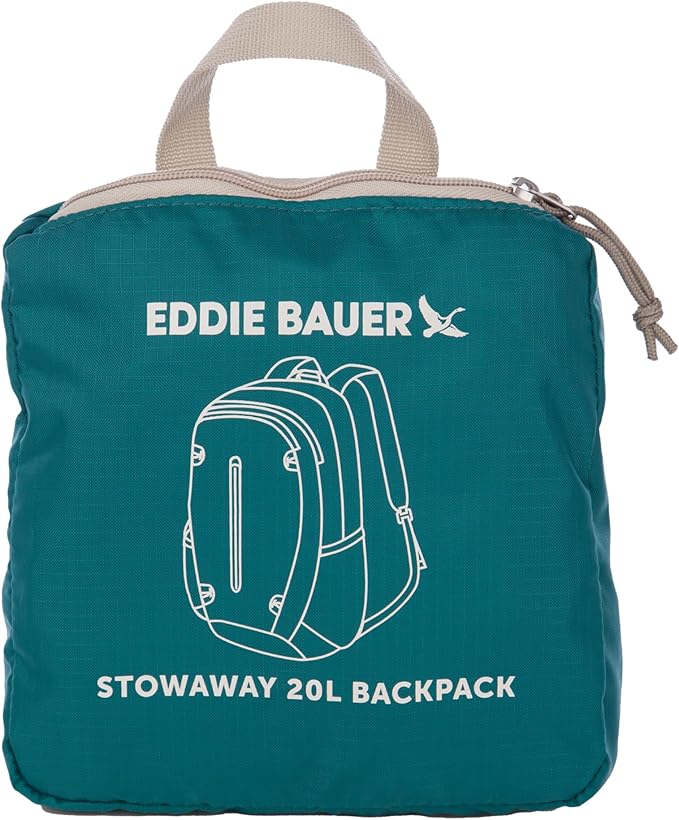 Eddie Bauer Stowaway Packable Backpack | Travel | Outdoor | Lightweight | Foldable | Durable | Ripstop Polyester | 20L - Deep Sea