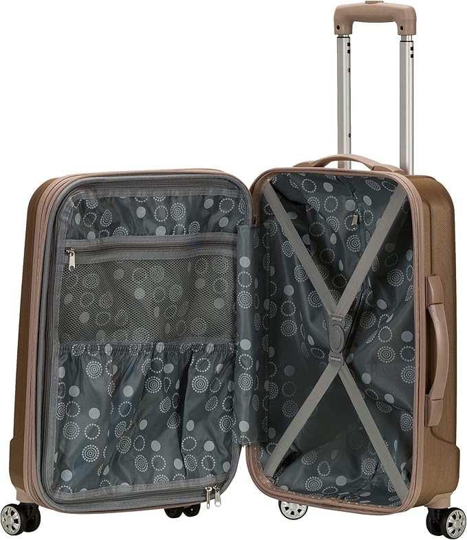 Rockland Melbourne Hardside Expandable Spinner Wheel Luggage, Bronze, Carry-On 20-Inch