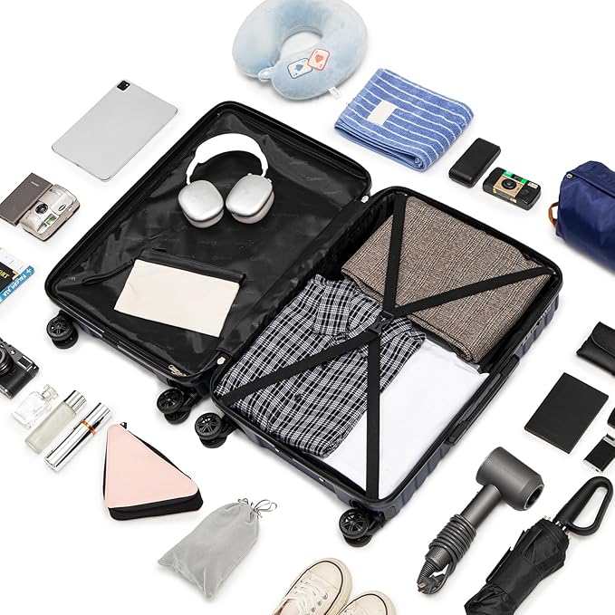 Luggage Sets 5 Piece Suitcases with Wheels, Suitcase Set ABS Hard Case Luggage with Spinner Wheels Durable Travel Luggage