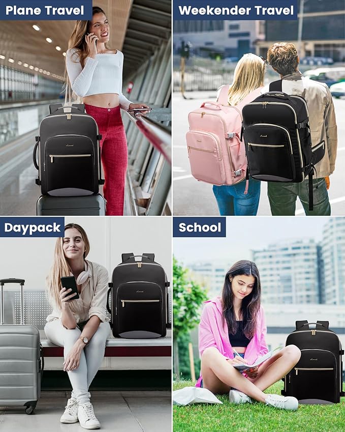 LOVEVOOK Travel Backpack for Women with Waist Strap,40L Cute Carry on Backpack Travels Essentials Personal Item Backpack for Traveling on Airplane,Large Carry on Luggage Travel Bag Flight Approved