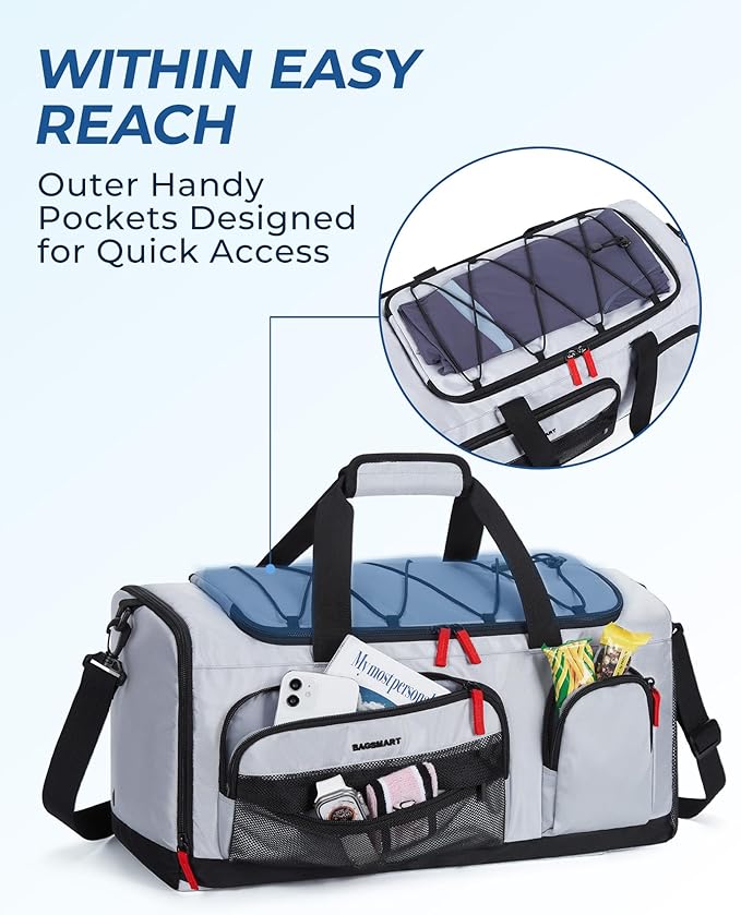 BAGSMART Gym Bag for Women & Men, Sports Travel Duffel Backpack with Shoe Compartment Laptop Compartment, Water Resistant Carry On Weekender Bag for Airplane