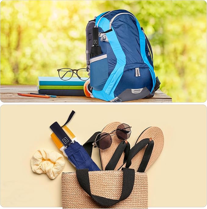 Bluinzi 46 Inch Compact Umbrellas for Rain - Travel Small Umbrella - Automatic Folding Umbrella - Windproof Portable Umbrella, Double 10-rib