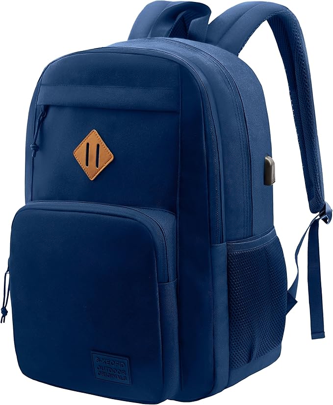 KEOFID Light Weight Travel backpack for Men and Women, Laptop Backpack for Work, Large Bag for College, Water Resistent(Blue)