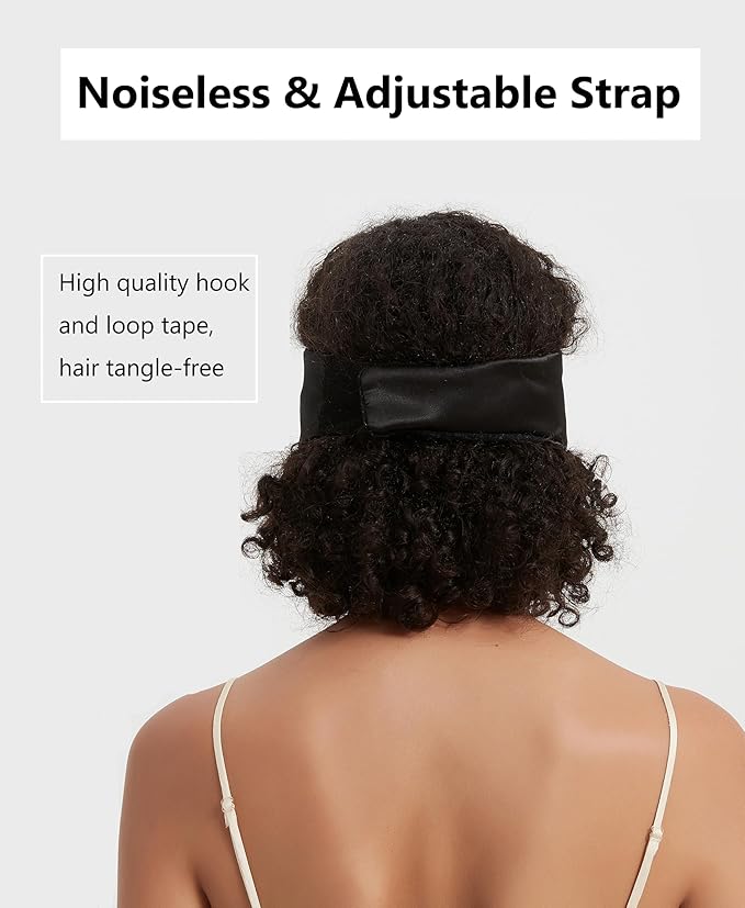 Mulberry Silk Sleeping Eye Mask, ALASKA BEAR Wraparound Style Comfort Ear Muff Blindfold and Soft Headband for Full Blackout and Hair Protection, Adjustable