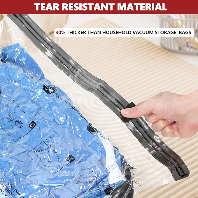 Vacuum Bags for Travel with Rechargeable Pump, 10 Medium Compression Packing Seal Bags for Luggage Suitcase, Space Saver for Clothing and Clothes Storage Travel