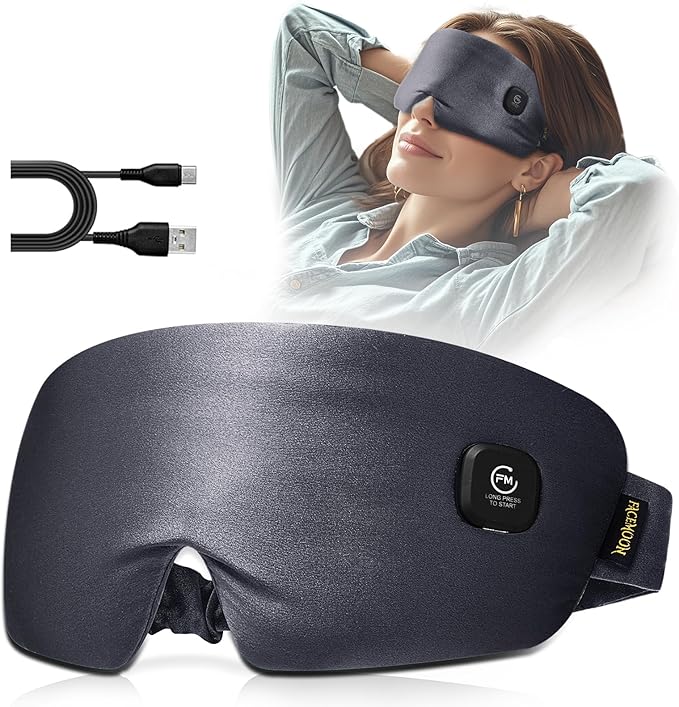 Heated Eye Mask for Dry Eyes: Silk Cordless Eye Warmer Compress for Dry Eyes - Eye Heating Pad for Stye Treatment Headache Tired Eyes Relief - Washable Rechargeable Electric Heat Sleep Masks