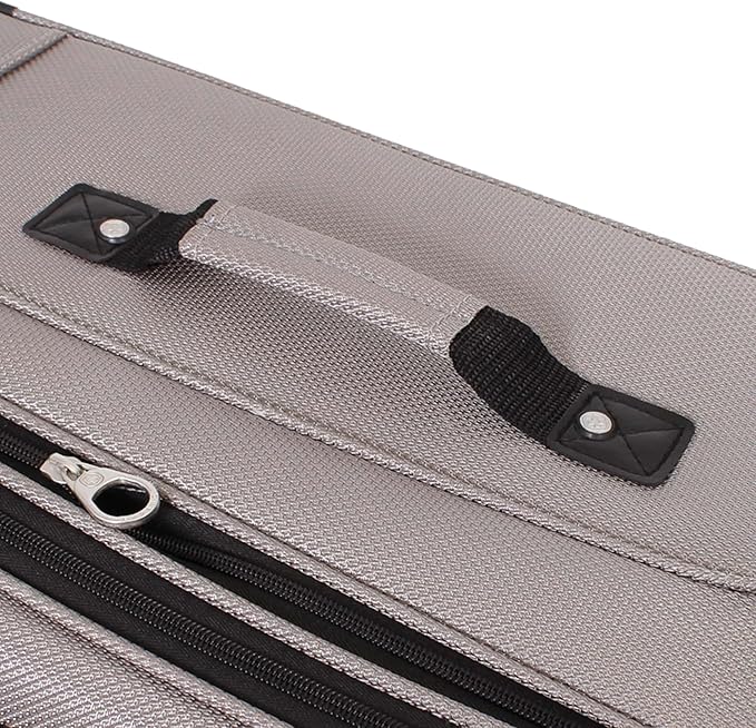 SWISSGEAR Sion Softside Expandable Spinner Luggage Durable Lightweight Travel Suitcase, Pewter, Checked-Medium 25-Inch