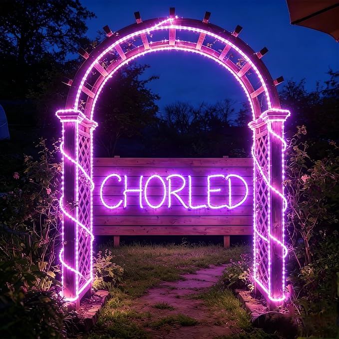 100ft Rope Lights For Outside,Connectable & Flexible Tube Lights with 8 Modes Controller,Waterproof Purple LED Rope Lighting for Deck,Garden,Pool,Patio,Bedroom,Party,Indoor & Outdoor Landscape Light