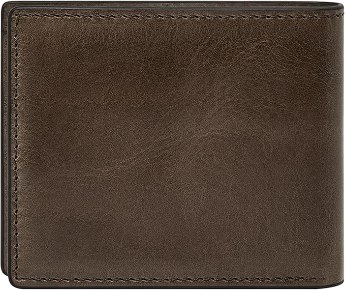 Fossil Men's Derrick RFID-Blocking Leather Bifold Wallet with Flip ID Window for Men